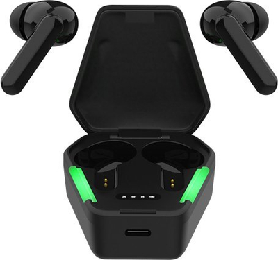 Kufje gaming STREETZ TWS-115 in-ear, Bluetooth 5.0, me kuti karikimi, të zeza