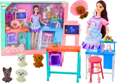 Set lodër veterinerie Lean Toys Doll, kukull 40 cm, me aksesore