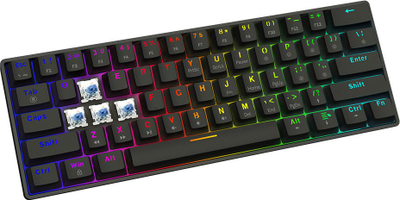 Tastierë mekanike SAVIO Blackout X2, 60%, RGB, me kabllo, e zezë