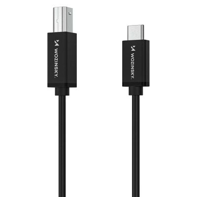 Kabllo USB Wozinsky WKDDY1S, USB-B në USB-C, 1m, USB 2.0, i zi