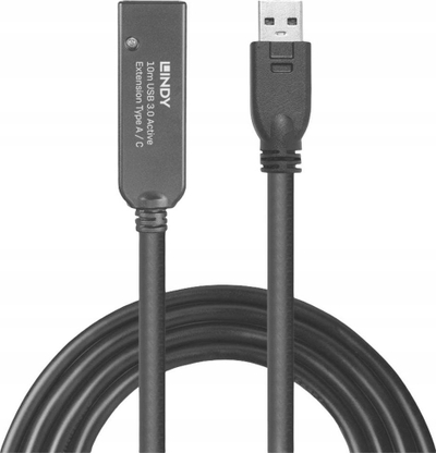 Kabllo zgjatuese USB 3.0 Lindy, 10m, Type A në USB C, e zezë