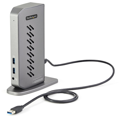 Stacion docking Startech USB-C/USB-A, Dual 4K 60Hz, HDMI/DP, i hirtë