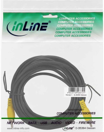 Kabllo InLine RCA (Cinch) - RCA (Cinch), 7m, e verdhë
