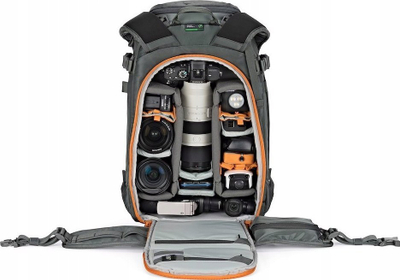 Çantë shpine fotografike Lowepro Whistler BP 350 AW II, rezistente ndaj motit, portokalli