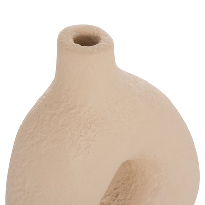 Vazo dekorative tavoline Decant HM4667.02M, terrakotë, 17x6.5x20 cm, e kremtë