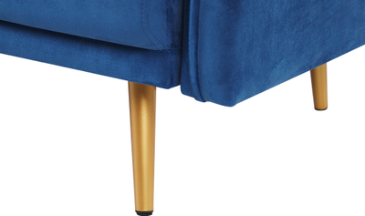 Divan MAURA Velvet, 3 vende, kadife, blu e errët