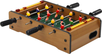 Lojë futbolli tavoline Leantoys Mini, prej druri, kompakte, kafe