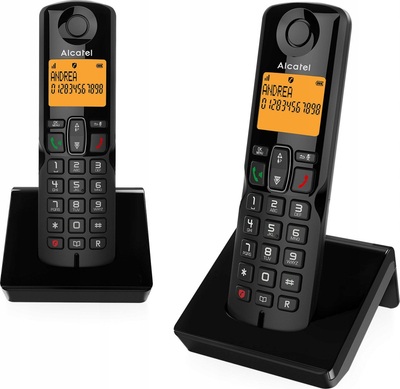 Telefon fiks pa tela Alcatel S280 Duo, 2 receptorë, i zi