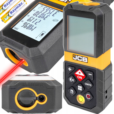 Matës distance me lazer JCB Digital LCD, 65m, ekran LCD, i verdhë