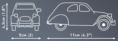 Set ndërtimi Cobi Citroen 2CV Dolly, 85 copë, shkalla 1:35, e bardhë me të kuqe