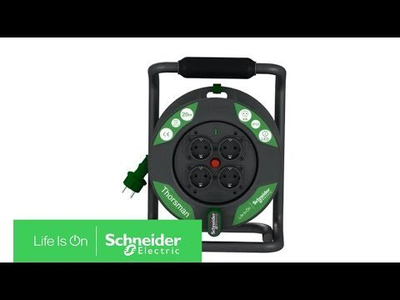 Bobinë kablloje Schneider Electric Thorsman IMT33140, 20m, 4x prizë Schuko, IP20, jeshile