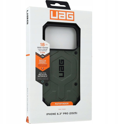 Kallep telefoni UAG Pathfinder me MagSafe për iPhone 17 Pro, rezistent ndaj goditjeve, Olive Drab