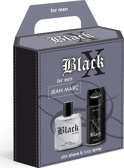 Set deodorant dhe aftershave Jean Marc X Black, 150ml, 100ml