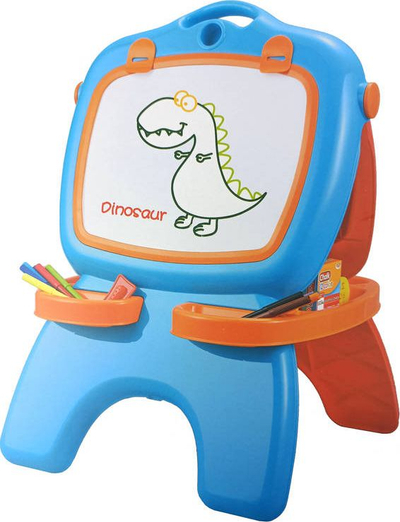 Dërrasë dyanshme magnetike LeanToys, me shkumësa dhe marker, blu e kuqe