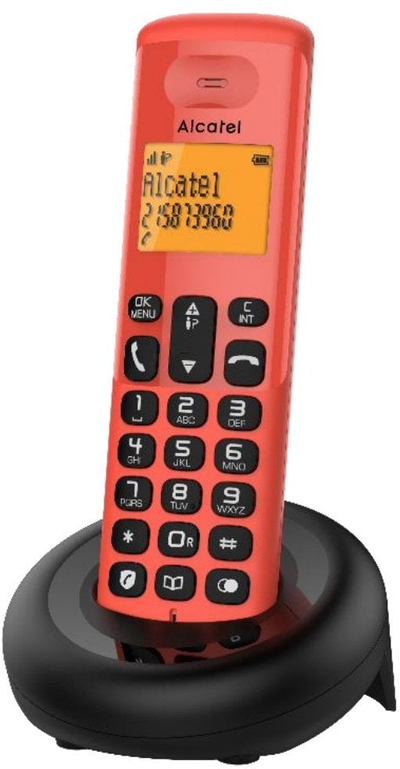 Telefoni fiks Alcatel E160, me kabllo, i kuq