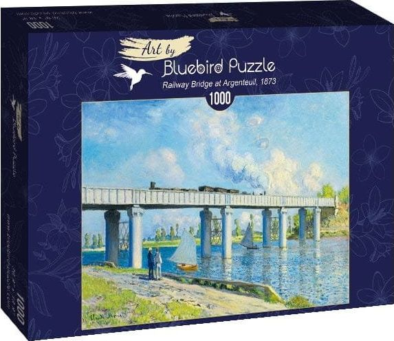 Puzzle Bluebird Pamje e Urës Hekurudhore Argenteuil, Claude Monet, 1000 pjesë