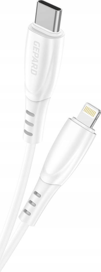 Kabllo USB Gepard USB C në Lightning, 1m, e bardhë