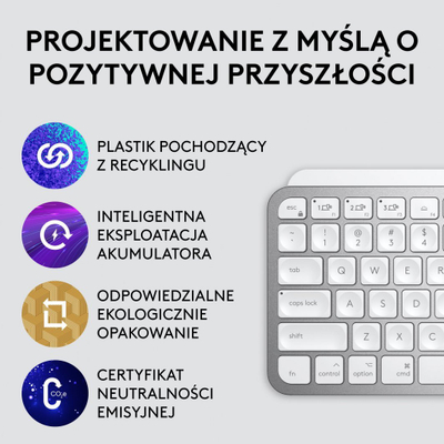 Mini tastierë Logitech MX Keys, US, e hirtë
