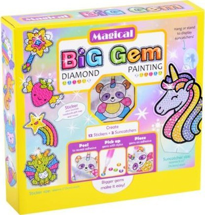 Set kreativ mozaik me gurë diamant Big Gem, 18 stikera, shumëngjyrësh
