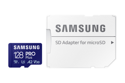 Kartë memorie MicroSD Samsung PRO Plus, 128GB, Class 10 UHS I me adaptor
