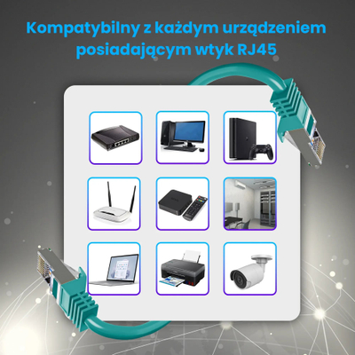 Мрежен кабел Extralink Cat.7 S/FTP, 2m, 20Gbps, зелен