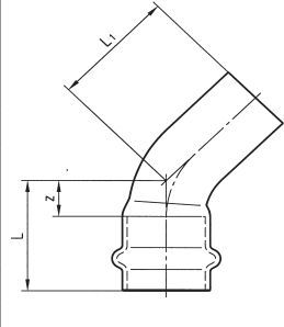 Bërryl Conex Seria B 45 ° (P504002200000), 22 mm