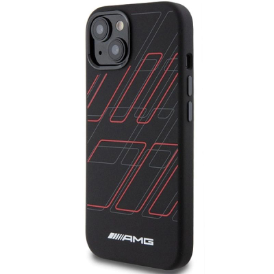 Kapak telefoni Mercedes AMG Silicone, MagSafe, për iPhone 15 Plus 14 Plus, i zi