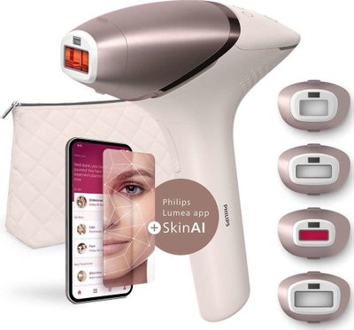 Epilator me dritë IPL Philips Lumea 9900 BRI977/00, SenseIQ, 4 koka, i bardhë