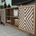 Mobilje TV Fayetteville, set muri për TV deri 60", dru walnut, detaje të bardha