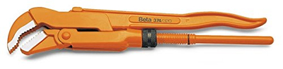 Клуч за цевки со тенки вилици Бета 374 Swedish Pattern 45 Slim Jaw, 320mm, портокалов