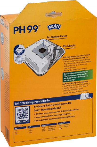 Qese pluhuri Swirl PH 99, për AEG Electrolux, Micropor Plus, set 4 copë
