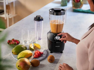 Blender me gotë Philips HR2291/41, 600W, 2L, i zi