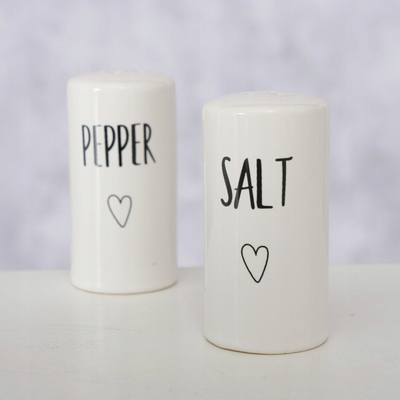 Set kripore dhe piperi Boltze Salt &amp; Pepper Shaker, 8 cm, qeramike, të bardha