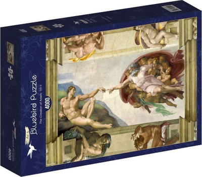 Puzzle Bluebird Michelangelo "Krijimi i Adamit", 4000 copa, shumëngjyrësh