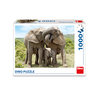 Puzzle Dino Elephant Family, 1000 pjesë, 15+ vjeç
