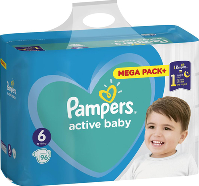 Pelena Pampers Active Baby 6, 13-18 kg, 96 copë
