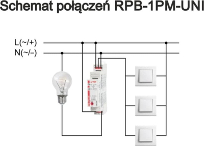 Rele impulsive bistabile Relpol RPB-1PM-UNI 864391, 1P 16A, 12-240V AC/DC