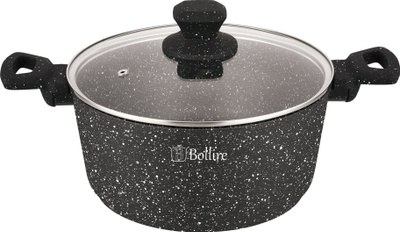 Tenkxhere Bollire Venezia BR-1003, 24cm, 4.5L, alumini me mermer, e zezë