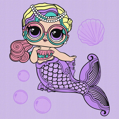 Set pikturimi Ideyka LOL Surprise Mermaid, pikturim me numra, për kalamaj, shumëngjyrësh