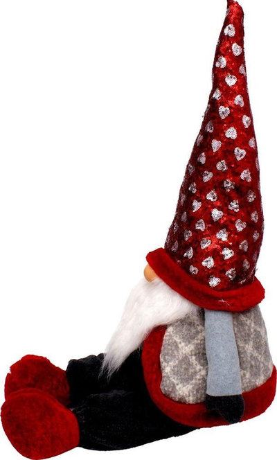 Dekor Krishtlindjesh Saska Garden Santa Claus, me drita, i kuq