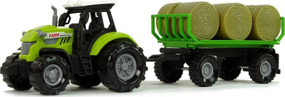 Lodër traktor me rimorkio Leantoys, me drita LED, me efekte zanore, jeshil