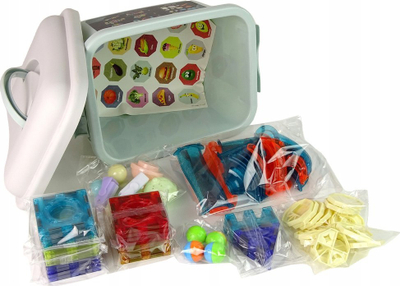 Lodër konstruktore LeanToys Ball Slide, blloqe magnetike, 75 elemente, shumëngjyrëshe