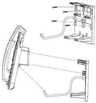 Mbajtëse muri Avaya për J139 J169 J179, për telefon IP, plastike, e zezë