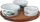 Set servirjeje The Kitchen Market, 3 tasa stoneware, tabaka druri akacie, e bardhë