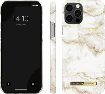 Kapak telefoni iDeal Of Sweden Fashion Golden Pearl Marble, për iPhone 12 12 Pro, TPU, me pllakë magnetike