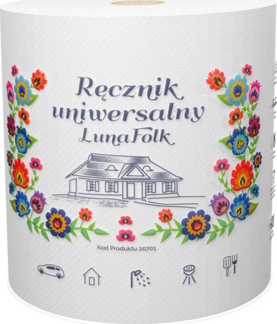 Letër kuzhine Luna Folk, 300 fletë, 2 shtresa, e bardhë
