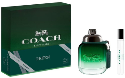 Set parfum për burra Coach Green, Eau de Toilette 60ml, mini spray 7.5ml, jeshil