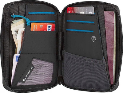 Portofol udhëtimi Lifeventure Mini Travel Wallet, RFID, i kaltër