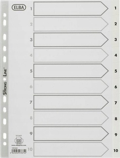 Ndarëse indeksi Bantex Strong Line A4, 1 10, gri