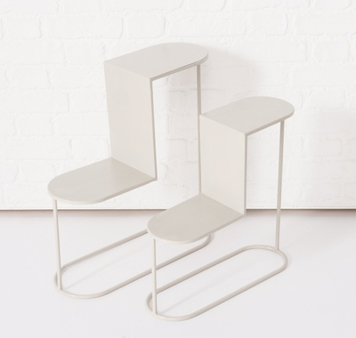 Stenda për lule Pluto, set 2 copë, lartësi 45 55 cm, e zezë